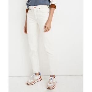 Madewell Tomboy Straight Jeans in Cream Cloud Lining, size 30